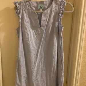 Light Blue Sleeveless Shirt with Ruffle Details